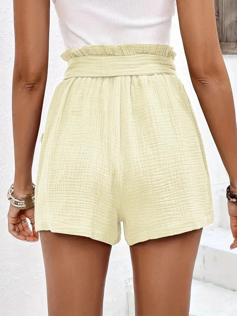 High-Waisted Relaxed Fit Belted Shorts