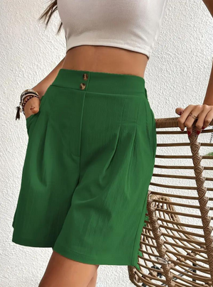 Women's High-Waist Pleated Shorts with Pockets – Versatile Style-82558-07bbe6f6-de12-4d8b-850c-68b005a5e88a