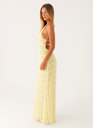 Women's Textured Halter Neck Maxi Dress, Basicfold-83499-08307baa-3e24-4cb5-afc6-1d062edce20e