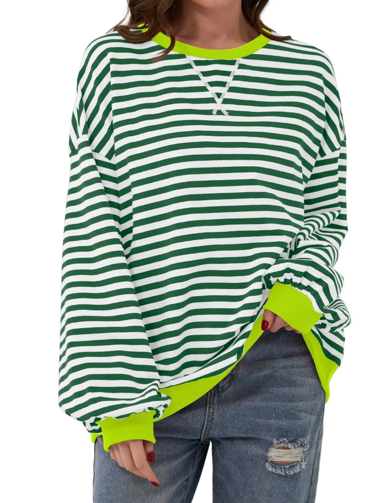 Striped Long Sleeve Top - Relaxed Fit