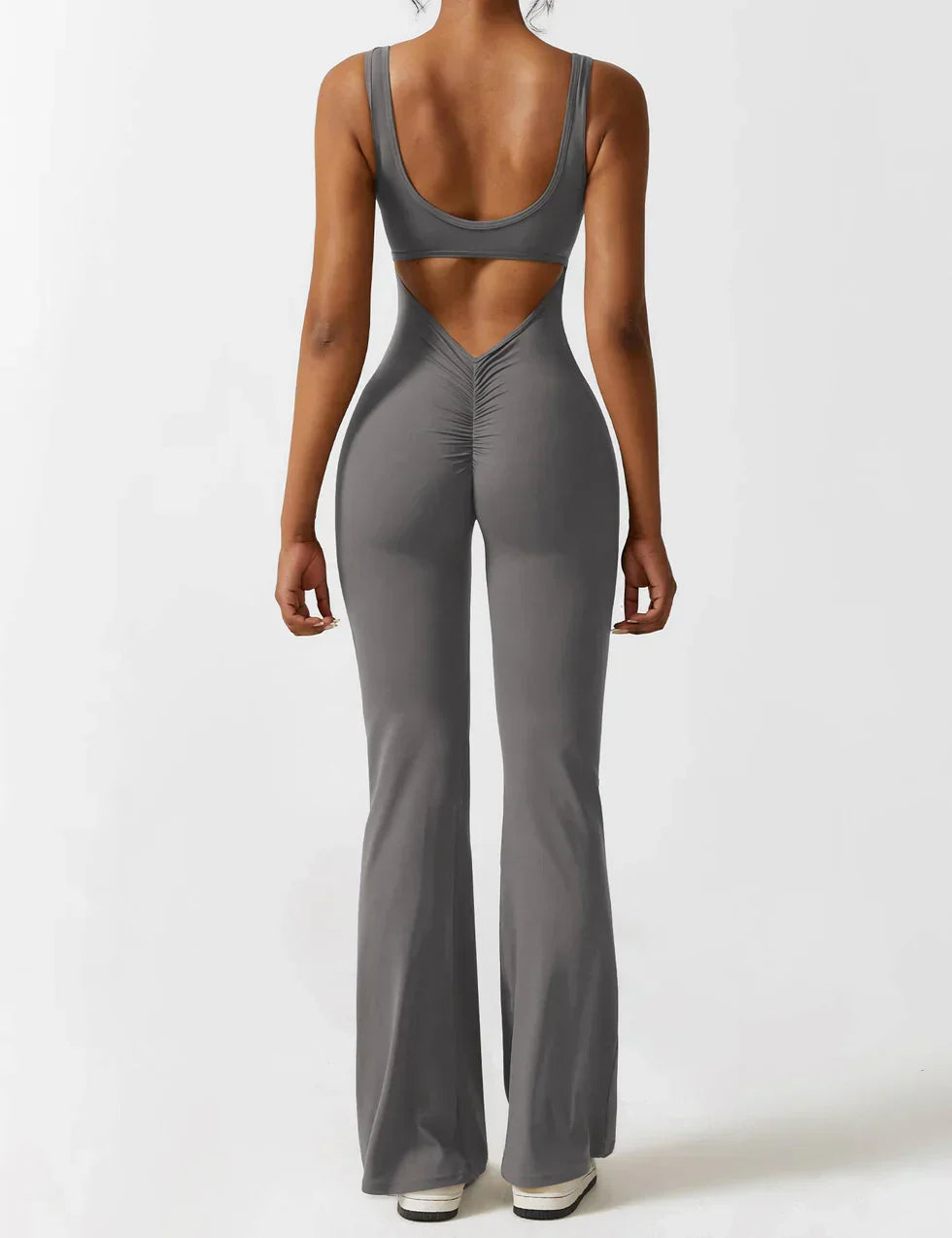 Women's Sleeveless Jumpsuit – Open Back, Flare Leg, Form-Fitting, Stretchy-83507-0b146f24-1af6-4ddb-8e2a-ae641760f809