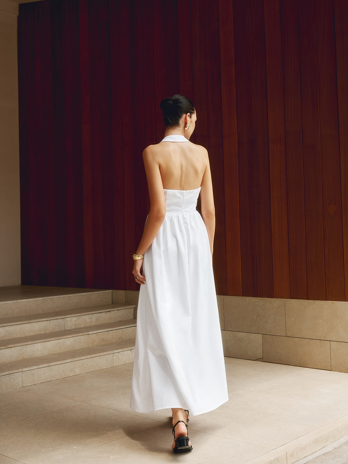 Halter Neck A-Line Midi Cocktail Dress