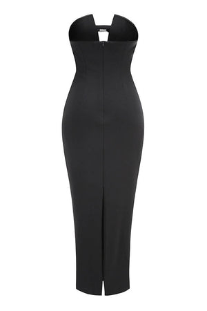 Sculpted Strapless Gown - Bow Detail
