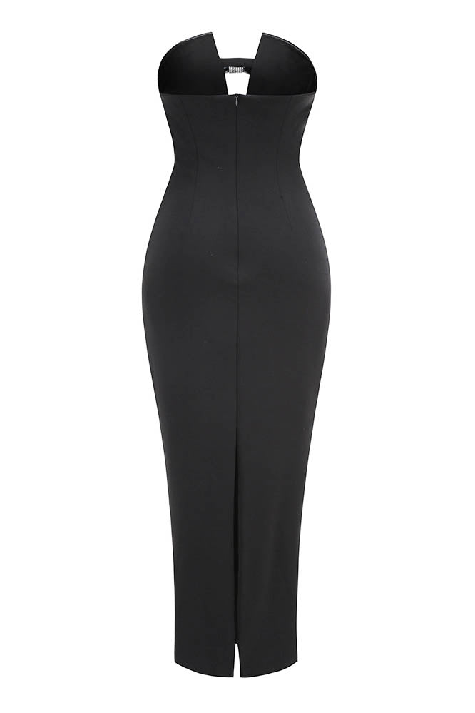 Sculpted Strapless Gown - Bow Detail