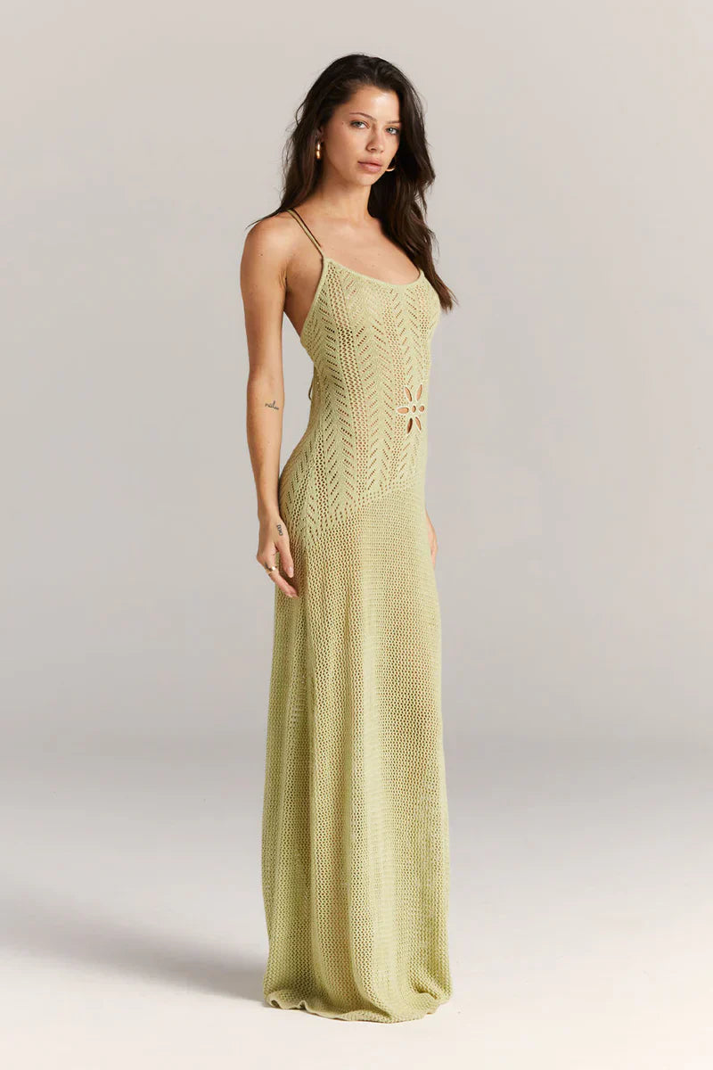 Basicfold Women's Open Knit Maxi Dress – Floral Cutout, Spaghetti Straps-83282-1d7792d1-5ab2-49f5-a24f-f180526c4676