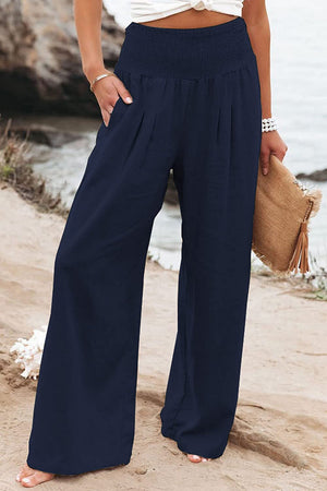 Wide-Leg Trousers - High-Waisted, Flowing Fit