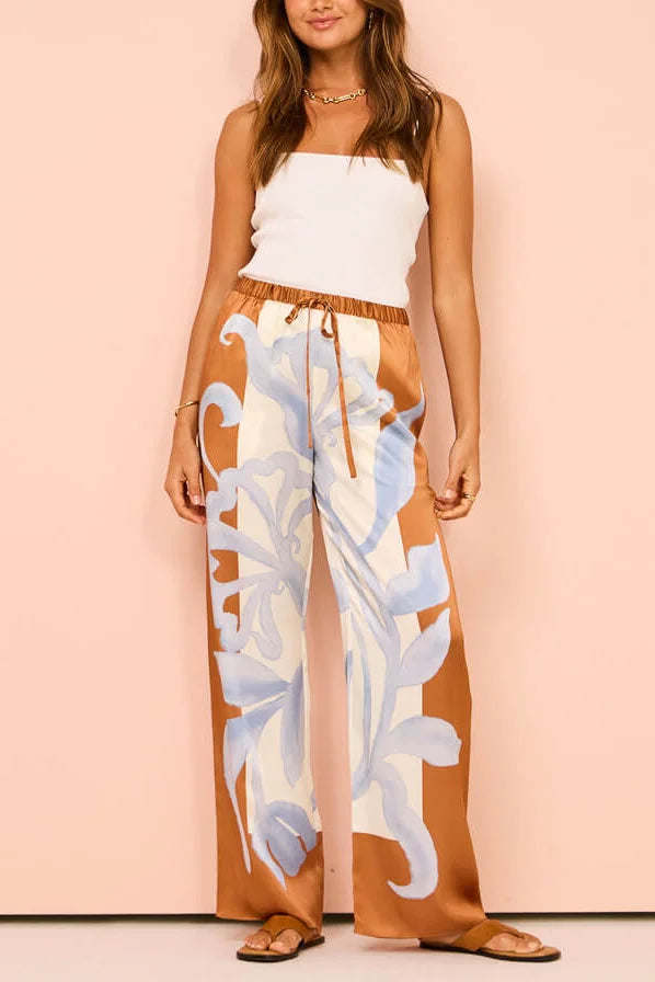 Floral Pajama Set - Relaxed Fit, Cream