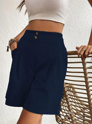 Women's High-Waist Pleated Shorts with Pockets – Versatile Style-82558-2bc6c582-403e-418e-94f2-c5c0d461ca22
