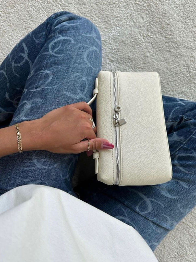 Structured Top Handle Bag - Silver Hardware