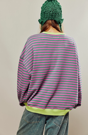 Striped Long Sleeve Top - Relaxed Fit