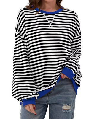 Striped Long Sleeve Top - Relaxed Fit