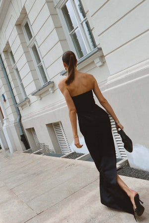 Sculpted Strapless Gown - Bow Detail