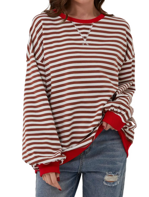 Striped Long Sleeve Top - Relaxed Fit