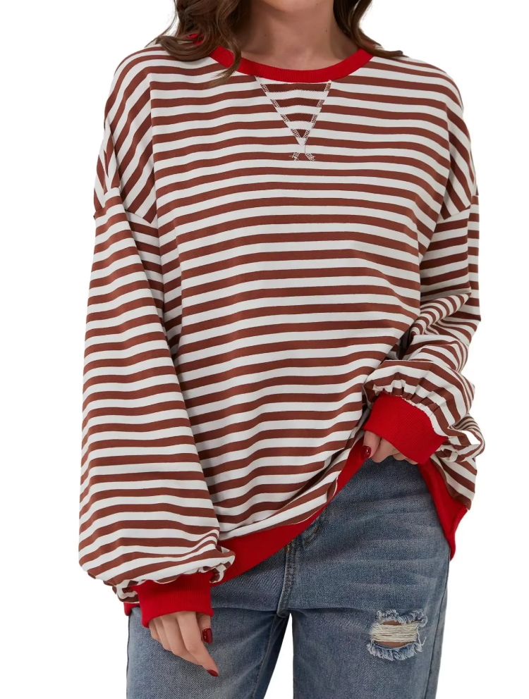 Striped Long Sleeve Top - Relaxed Fit