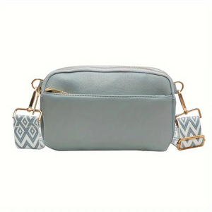 Patterned Strap Crossbody Bag with Gold Hardware
