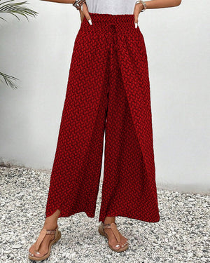 Basicfold Women's Wide Leg Pants – Elastic Waistband, Drawstring, Multiple Colors-83218-4b6352b6-ce68-420c-98cf-05018156c3c6