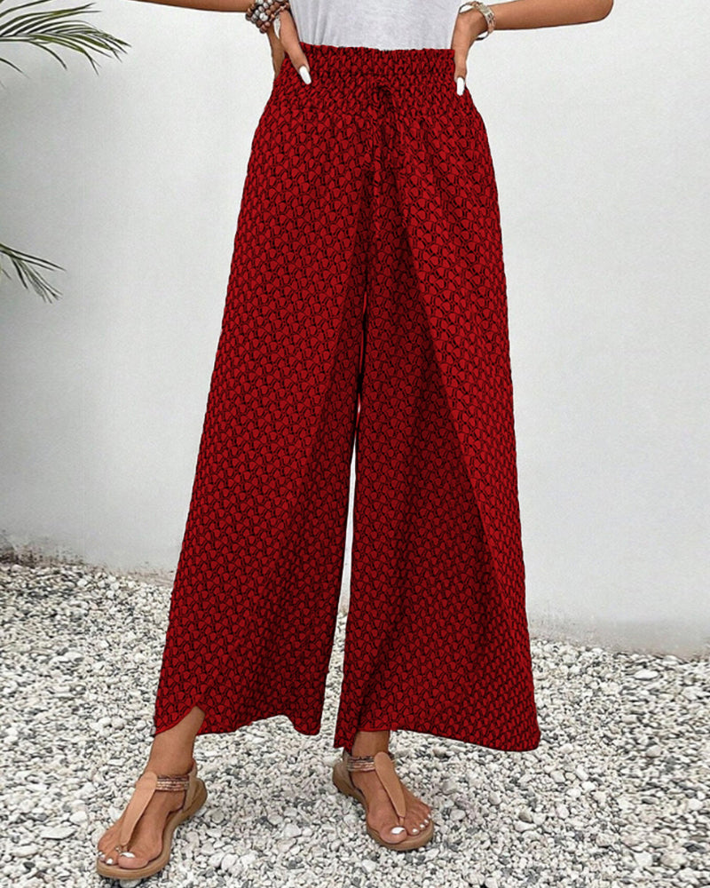 Basicfold Women's Wide Leg Pants – Elastic Waistband, Drawstring, Multiple Colors-83218-4b6352b6-ce68-420c-98cf-05018156c3c6