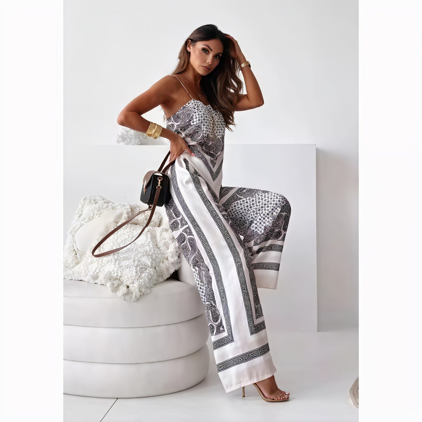 Paisley Palazzo Suit - Two-Piece, Wide Leg