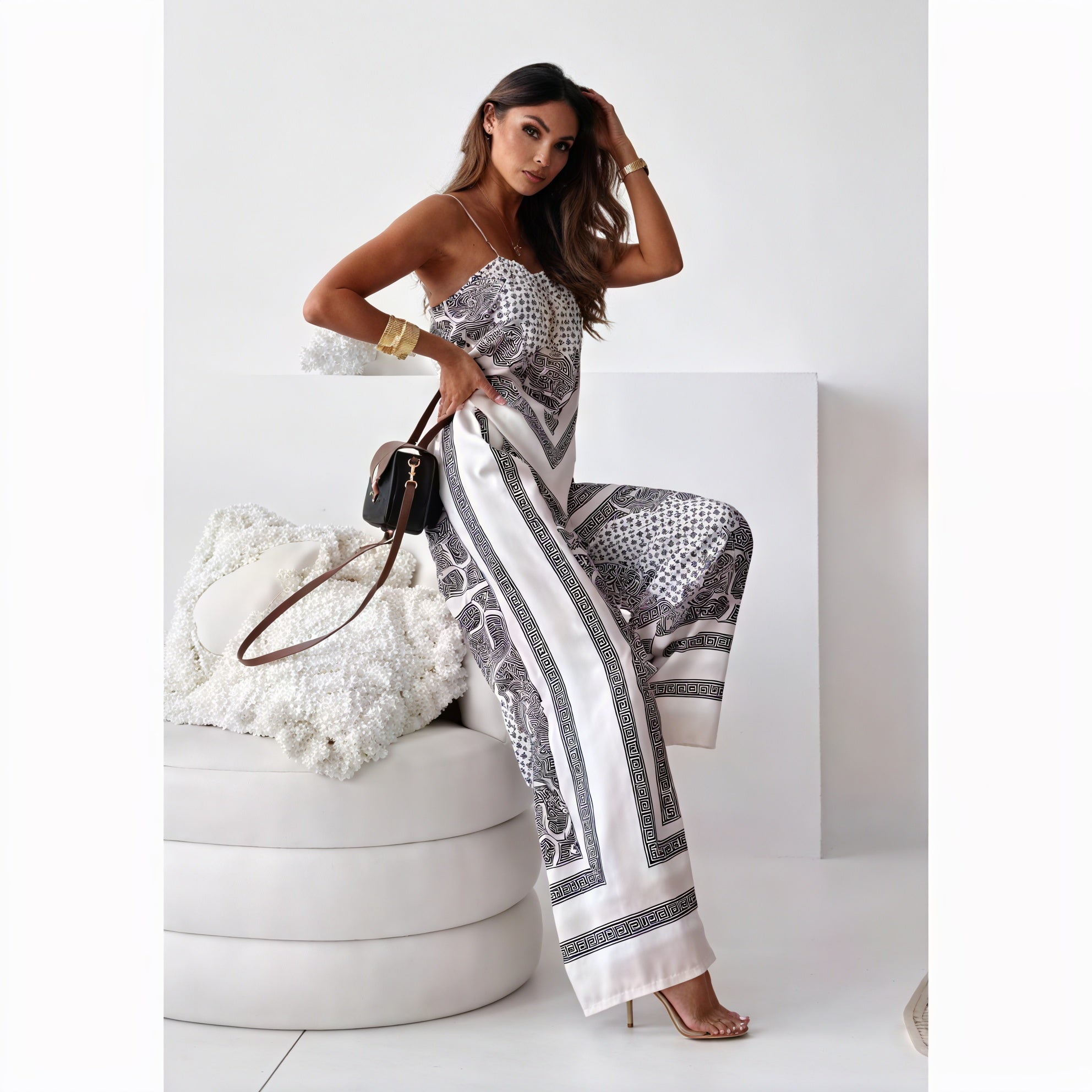 Paisley Palazzo Suit - Two-Piece, Wide Leg