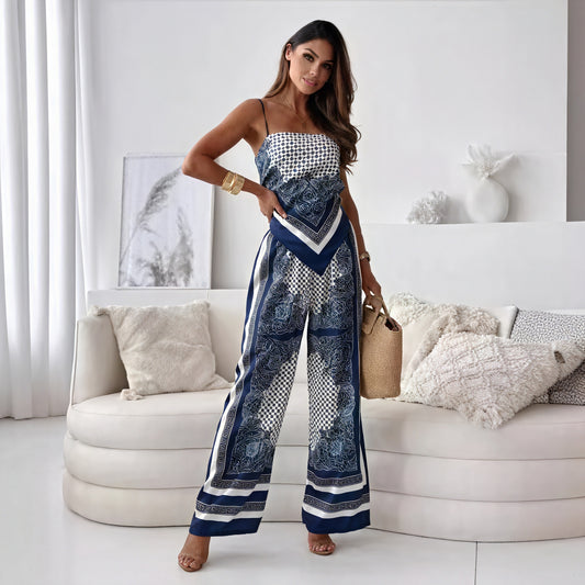 Paisley Palazzo Suit - Two-Piece, Wide Leg