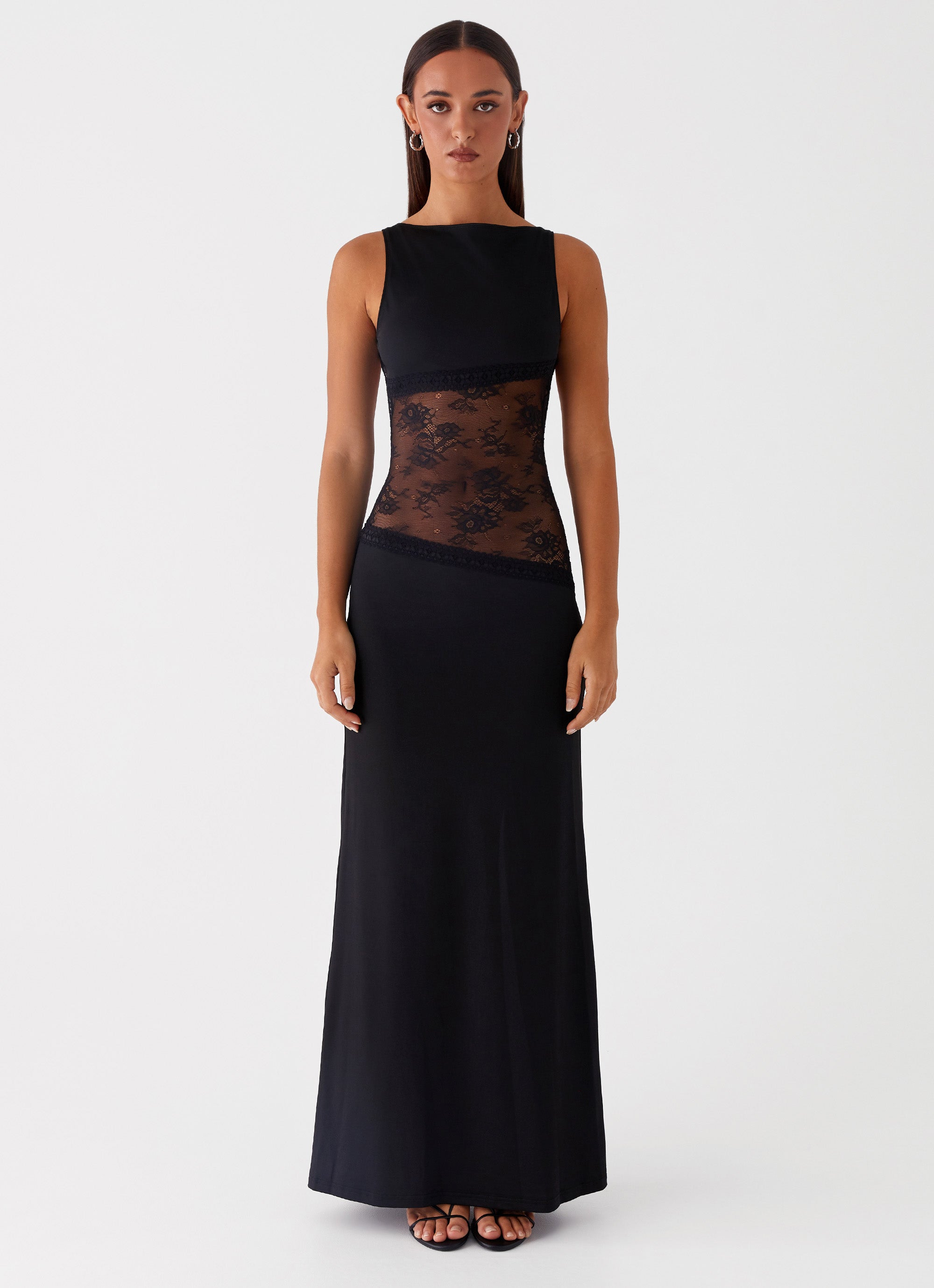 Women's Sleeveless Maxi Dress – Elegant Lace Panel Design, Formal Evening Gown-83478-5439fa14-bf05-4d37-8575-884740302127