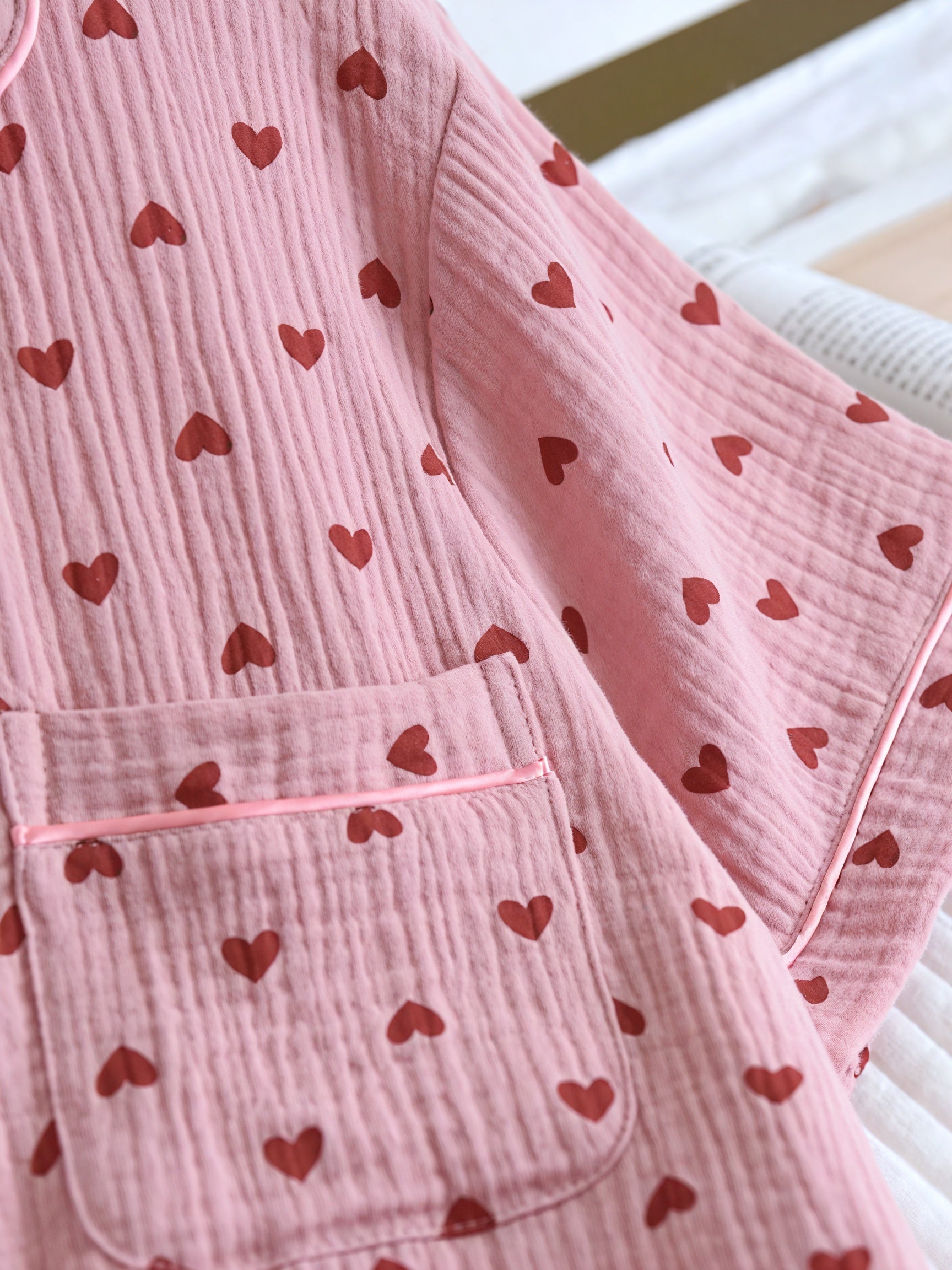 Heart Pattern Sleepwear Set - Relaxed Fit