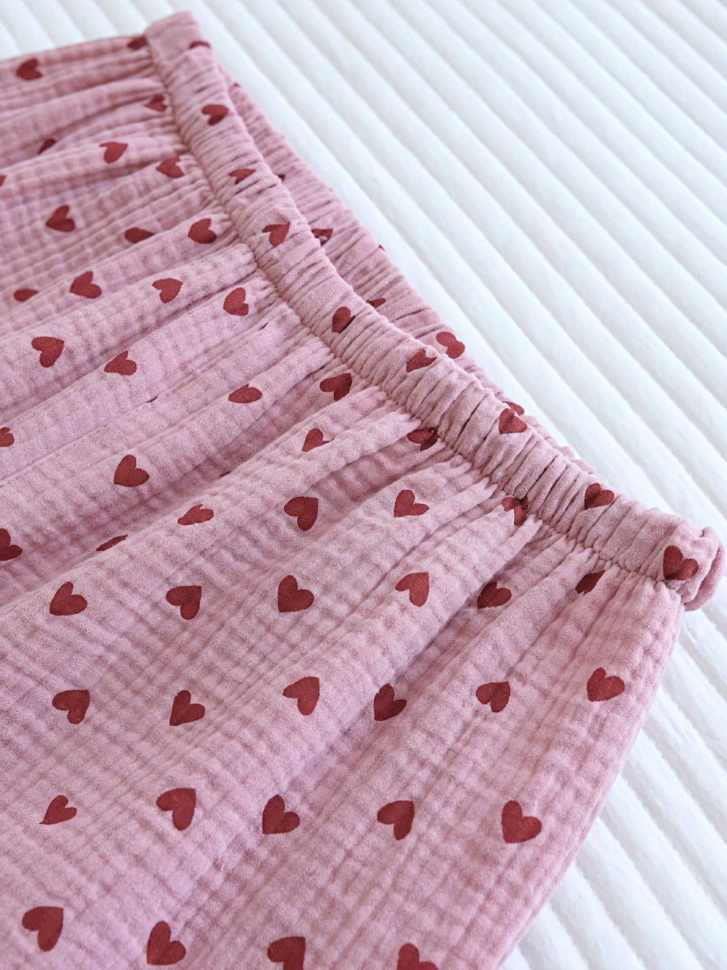 Heart Pattern Sleepwear Set - Relaxed Fit