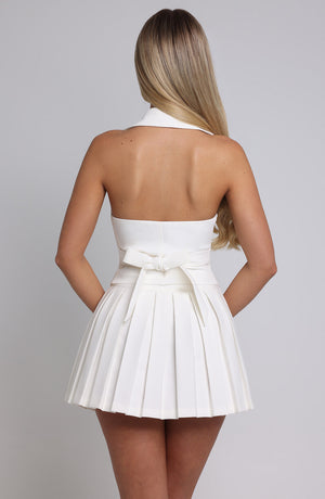 Tailored Vest Dress - Pleated Skirt