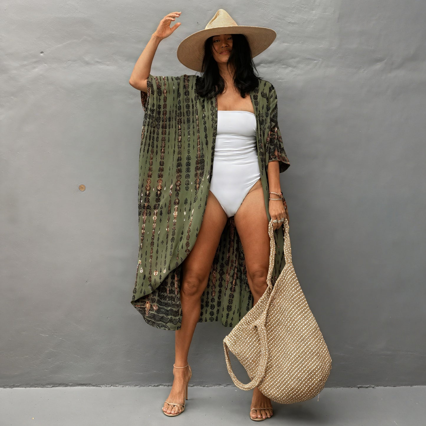 Bohemian Kimono Dress - Wide Sleeve Maxi