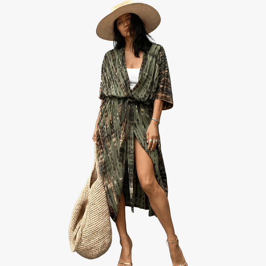 Bohemian Kimono Dress - Wide Sleeve Maxi