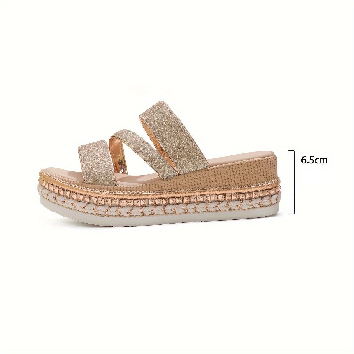 Shimmering Platform Sandals - Open-Toe Design