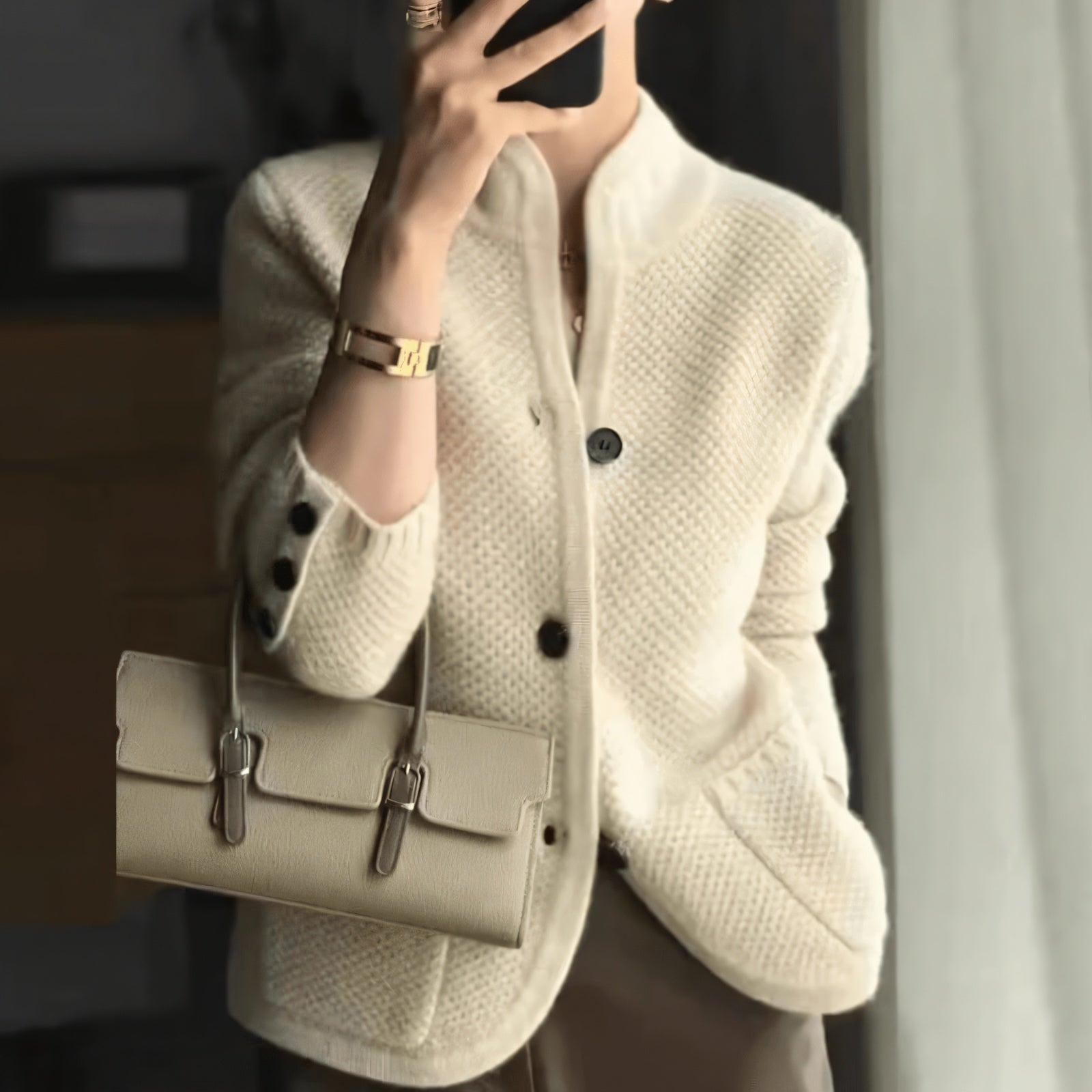 Chic Shawl Collar Outerwear