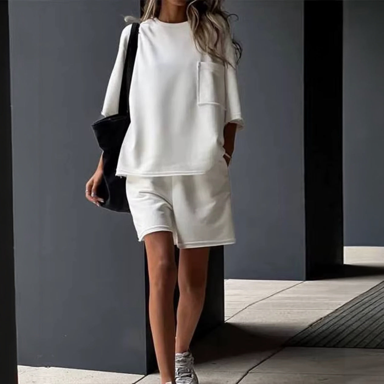 Oversized Top Relaxed Fit Chest Pocket