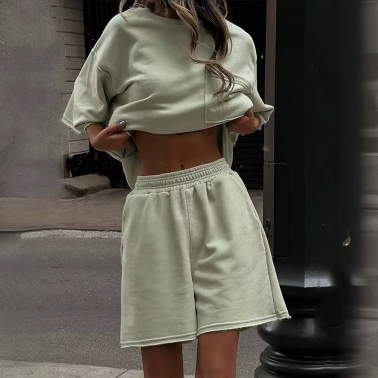 Oversized Top Relaxed Fit Chest Pocket