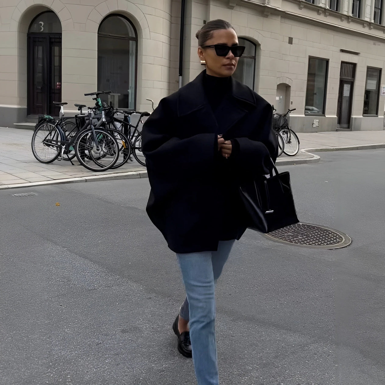 Wool Coat - Oversized Fit, Button Front