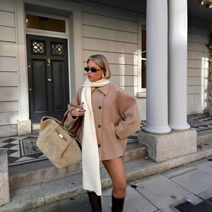 Wool Coat - Oversized Fit, Button Front