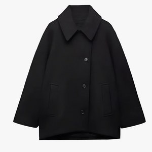 Wool Coat - Oversized Fit, Button Front