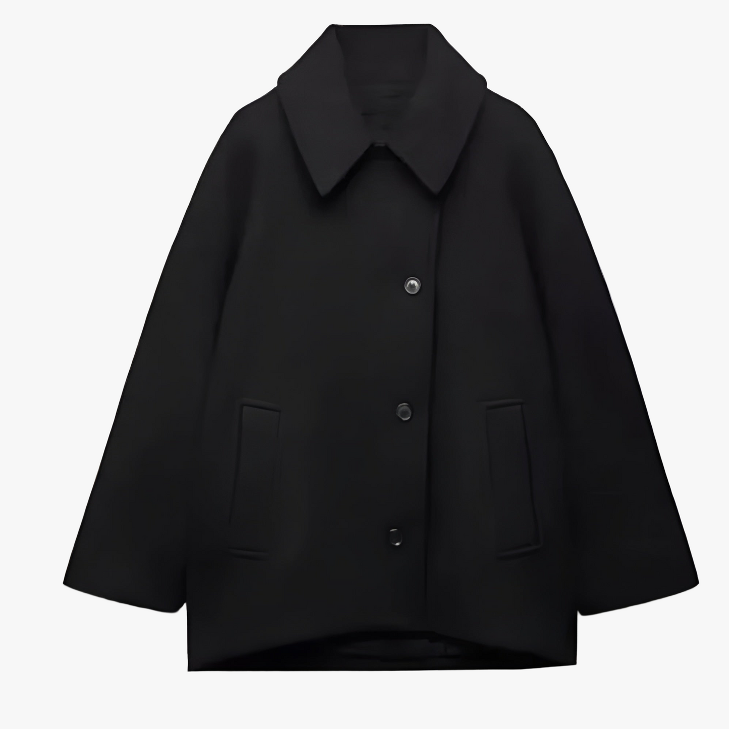 Wool Coat - Oversized Fit, Button Front