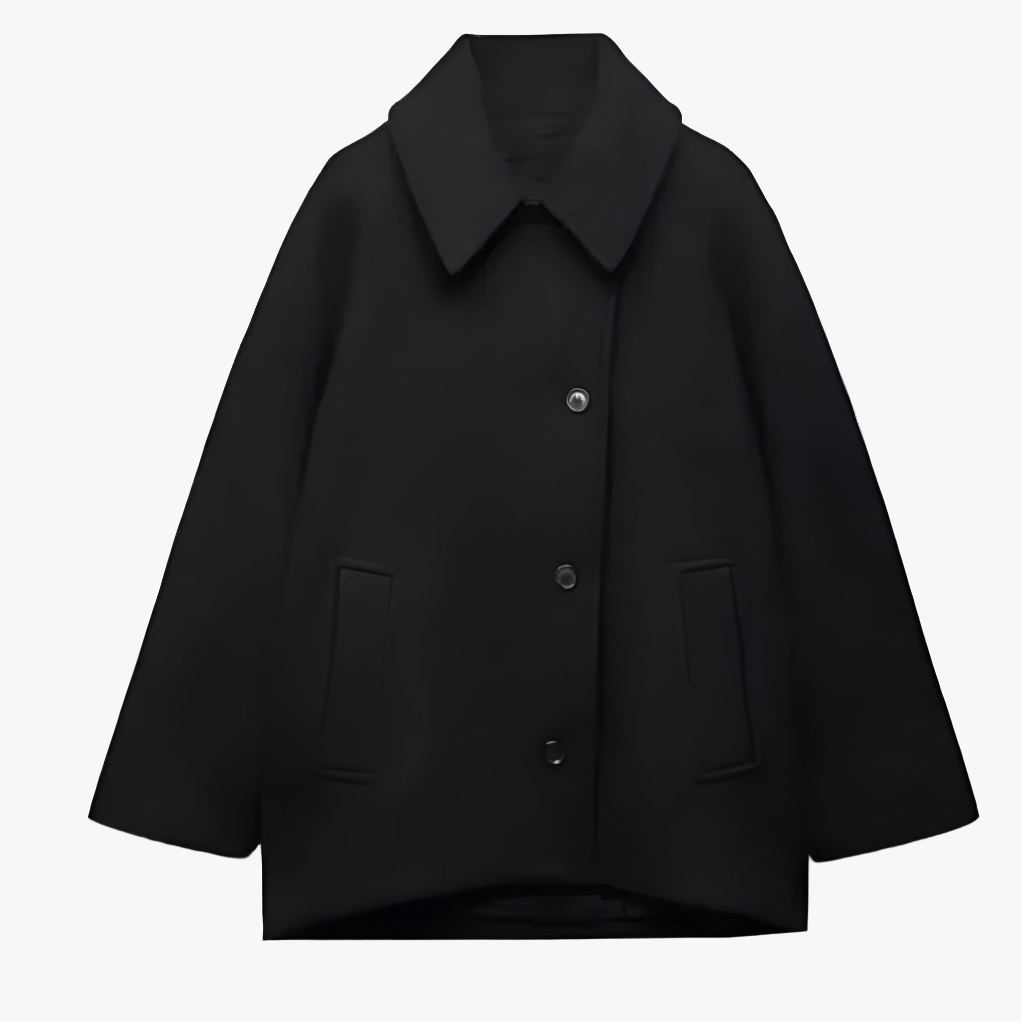 Wool Coat - Oversized Fit, Button Front