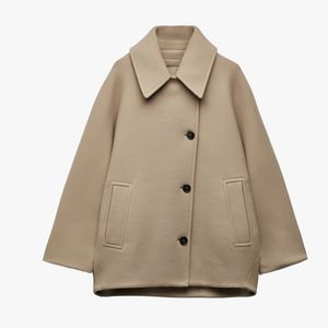 Wool Coat - Oversized Fit, Button Front