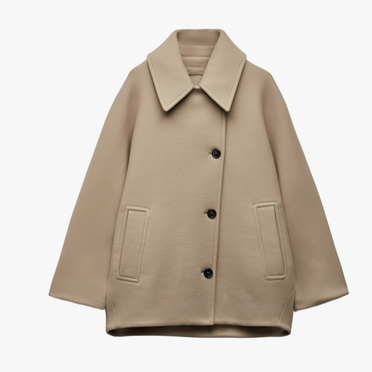 Wool Coat - Oversized Fit, Button Front