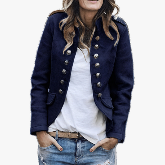 Military Blazer - Structured Collar - Button Detail