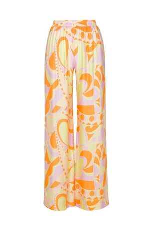 Geometric Print Silky Set - Bra & Wide Leg