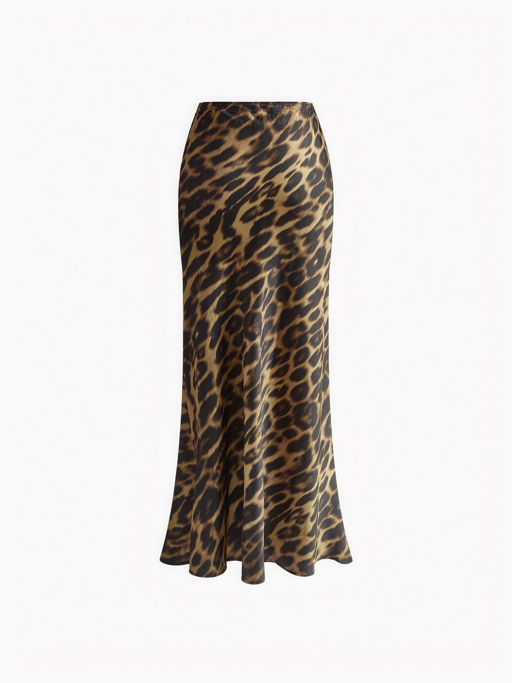 Leopard Print Maxi Skirt - High-Waisted