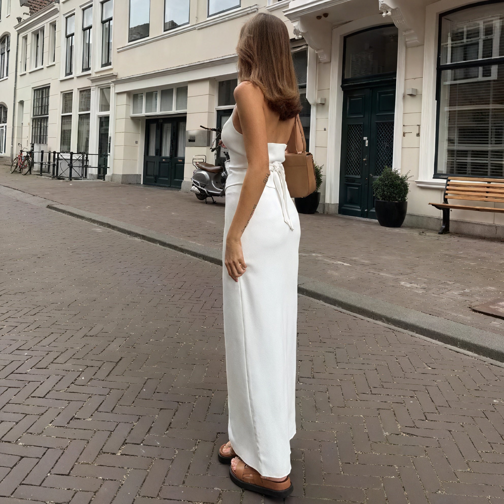 Halter Top Two-Piece Suit - Tailored Vest Design
