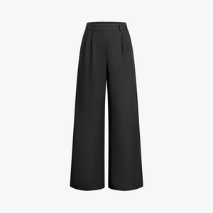 High-Waisted Wide-Leg Trousers with Belt