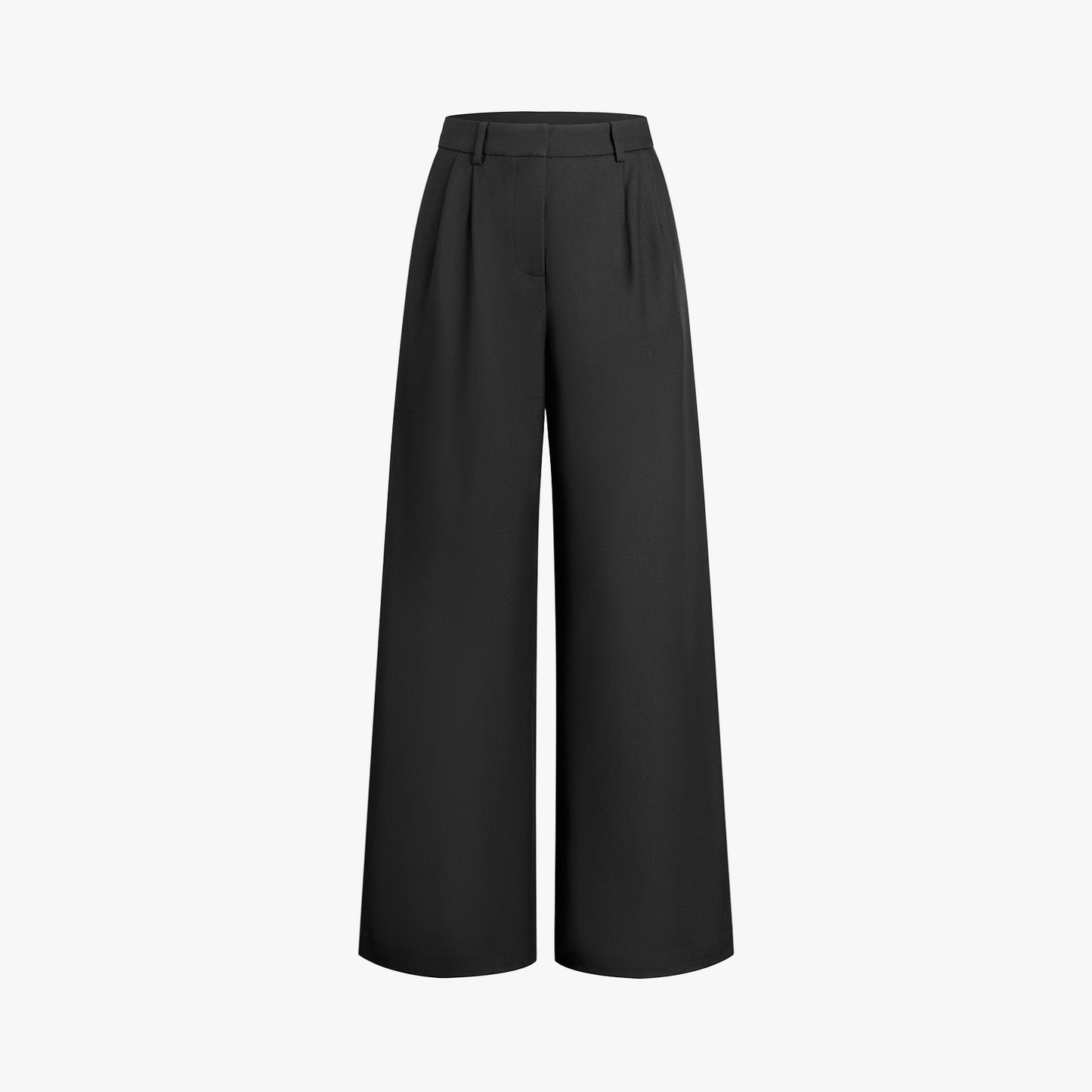 High-Waisted Wide-Leg Trousers with Belt