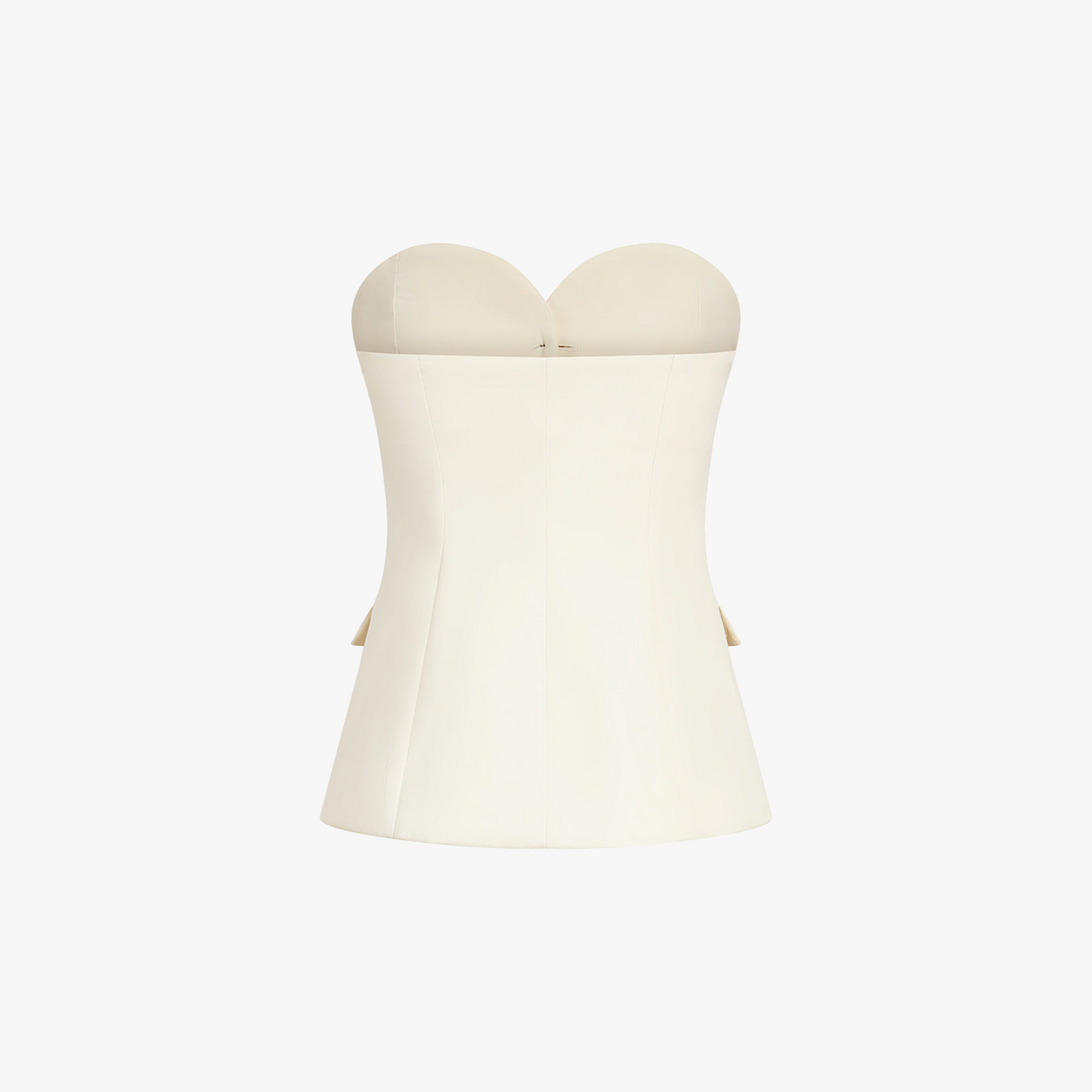 Strapless Wide-Leg Suit with Button Detail