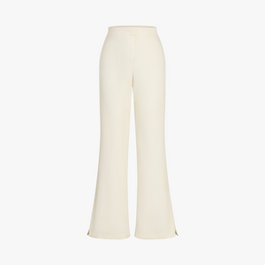 Strapless Wide-Leg Suit with Button Detail