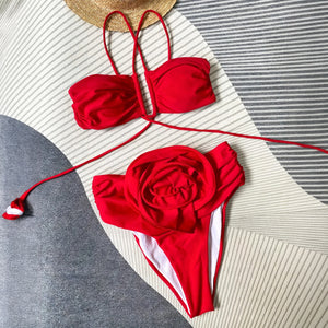 Strappy High-Waisted Swimwear Set with Detail